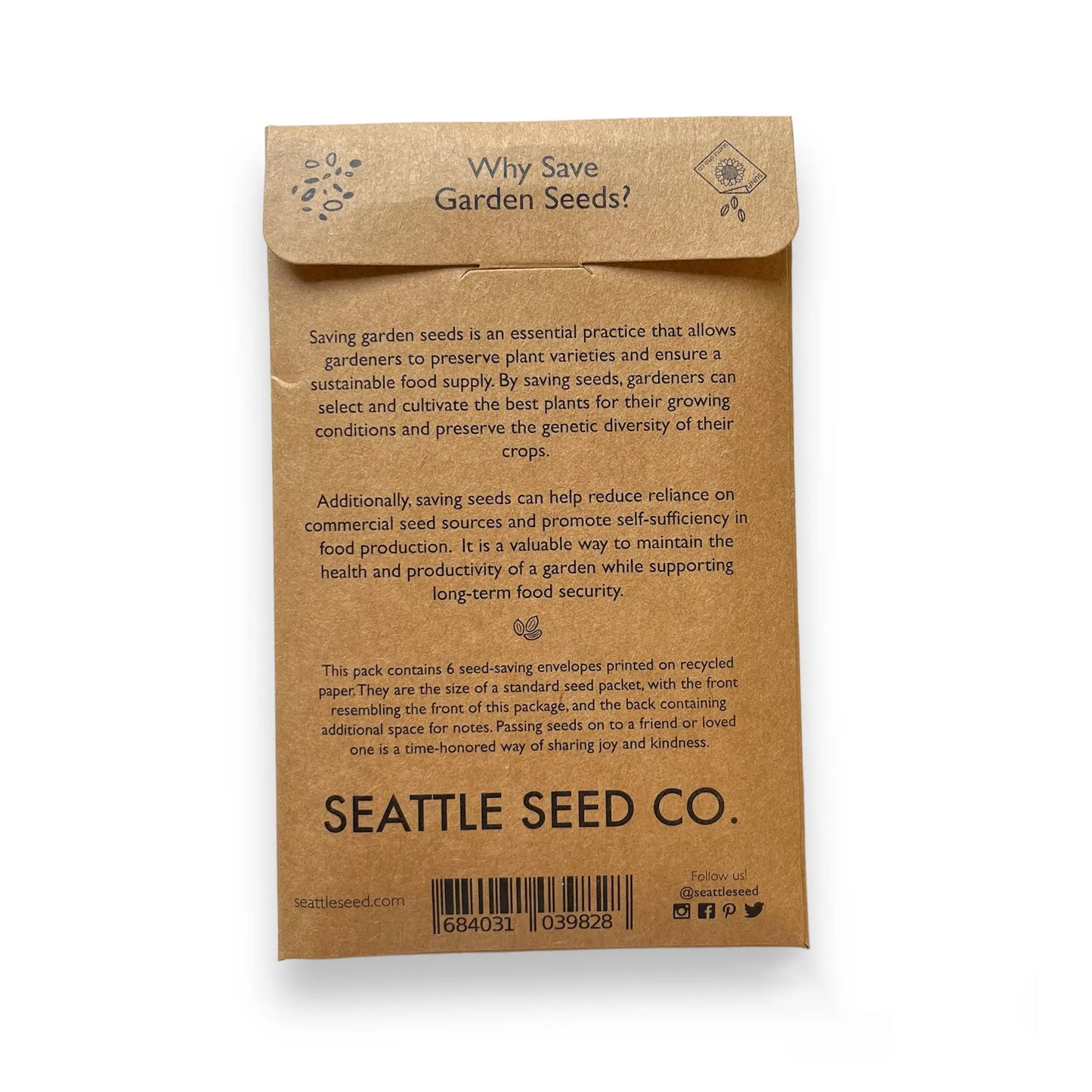Seed Saving Envelopes (6 pack)