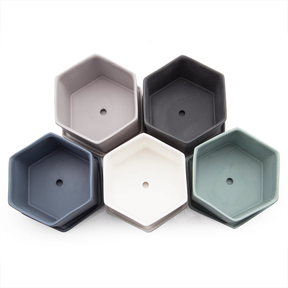 Hexi Pot & Saucer 4"